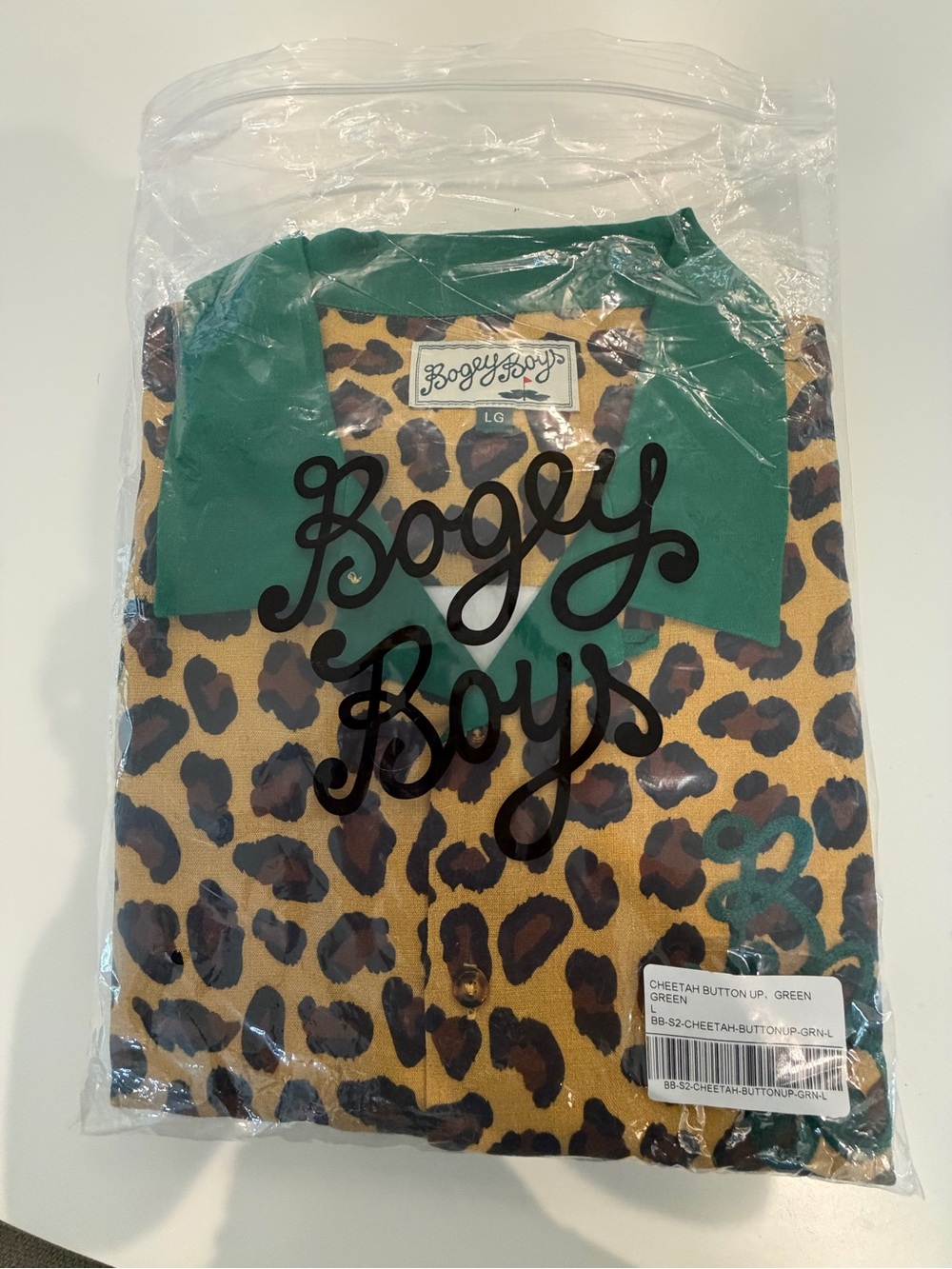 LG Bogey Boys Leopard Print Shirt in Green & Brown
